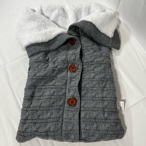 Infant Baby Sherpa Knitted Stroller Bassinet Sack Swaddle Winter Cozy Blanket.